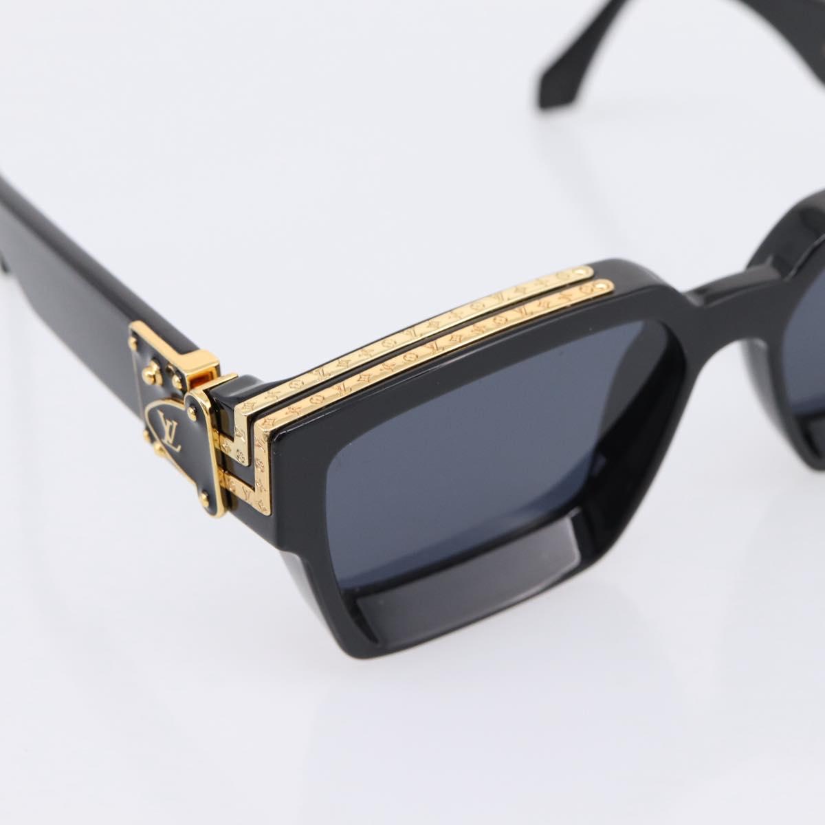 LOUIS VUITTON 1.1 Millionaire Sunglasses Plastic Black Gold Z1165E Auth 203374M