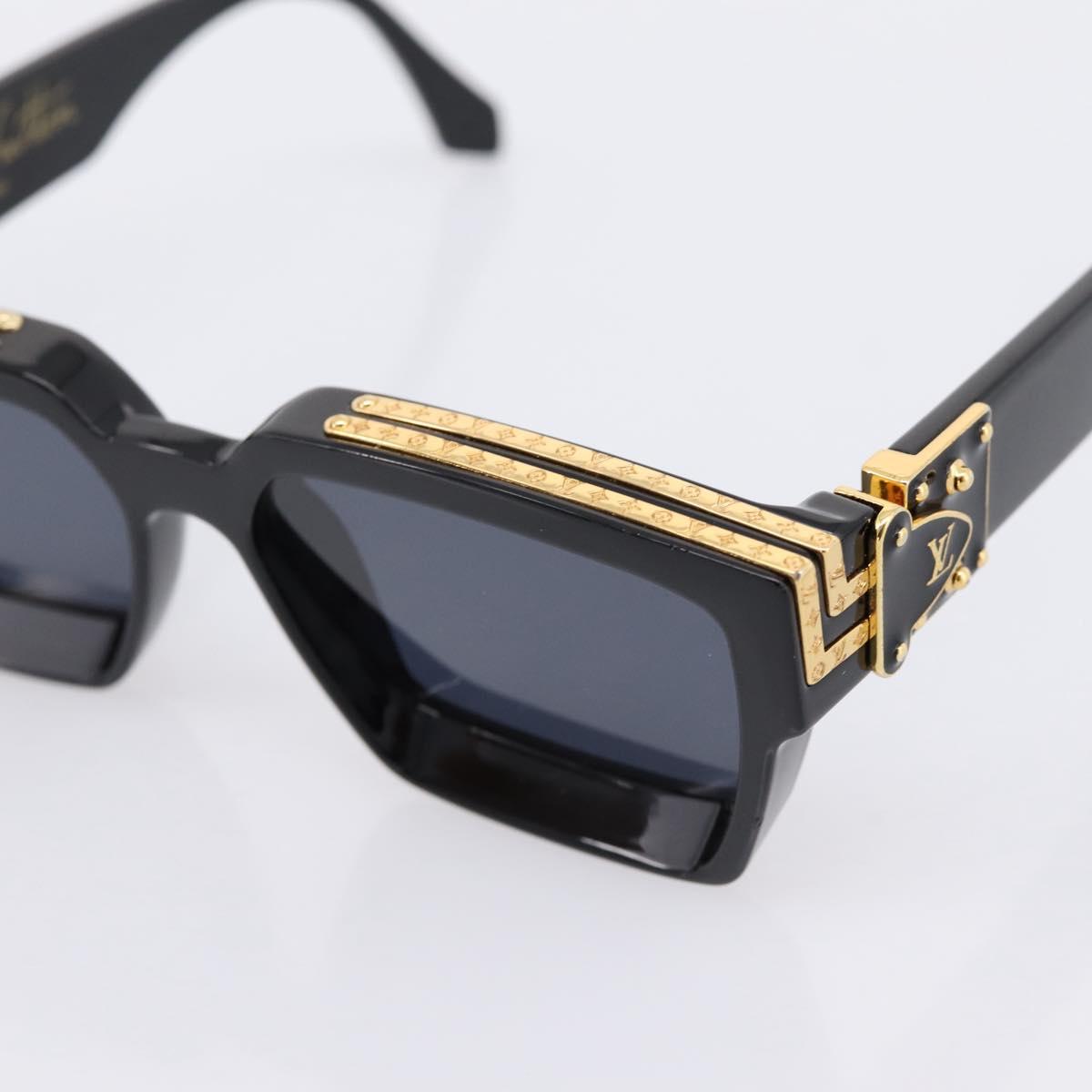 LOUIS VUITTON 1.1 Millionaire Sunglasses Plastic Black Gold Z1165E Auth 203374M