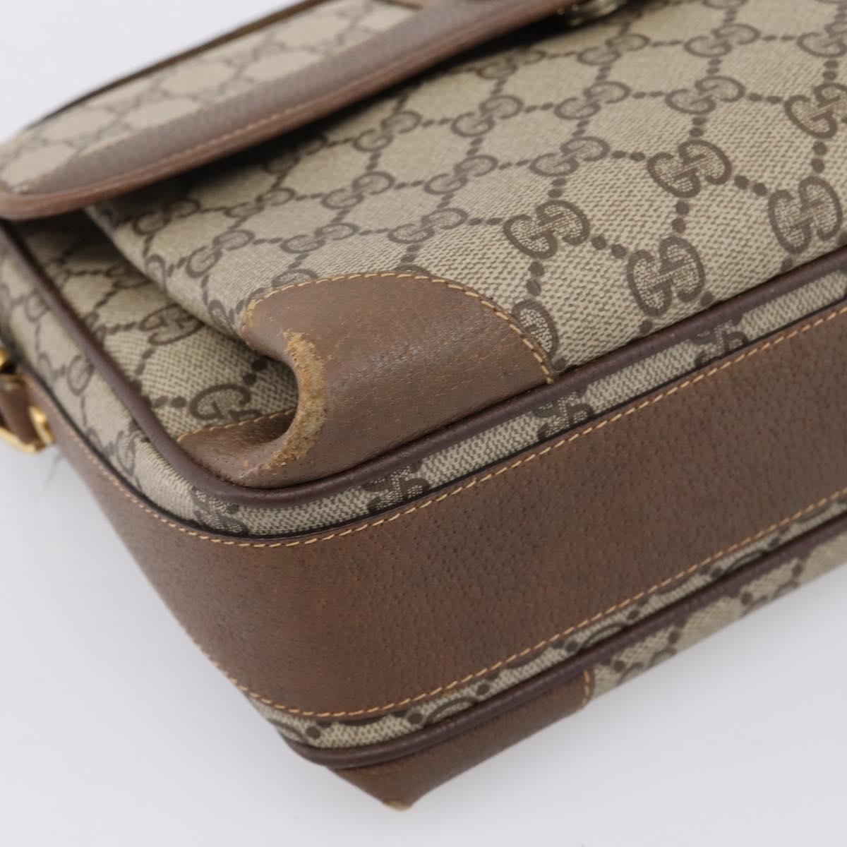 GUCCI GG Supreme Web Sherry Line Shoulder Bag PVC Beige 001 116 0844 Auth 203377