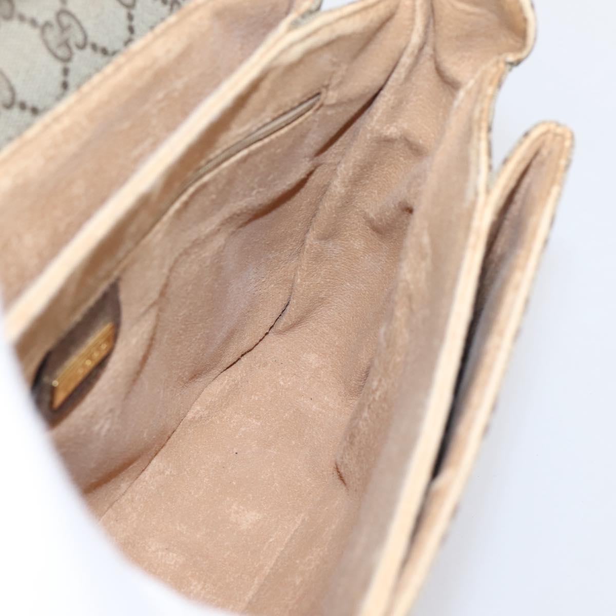 GUCCI GG Supreme Web Sherry Line Shoulder Bag PVC Beige 001 116 0844 Auth 203377