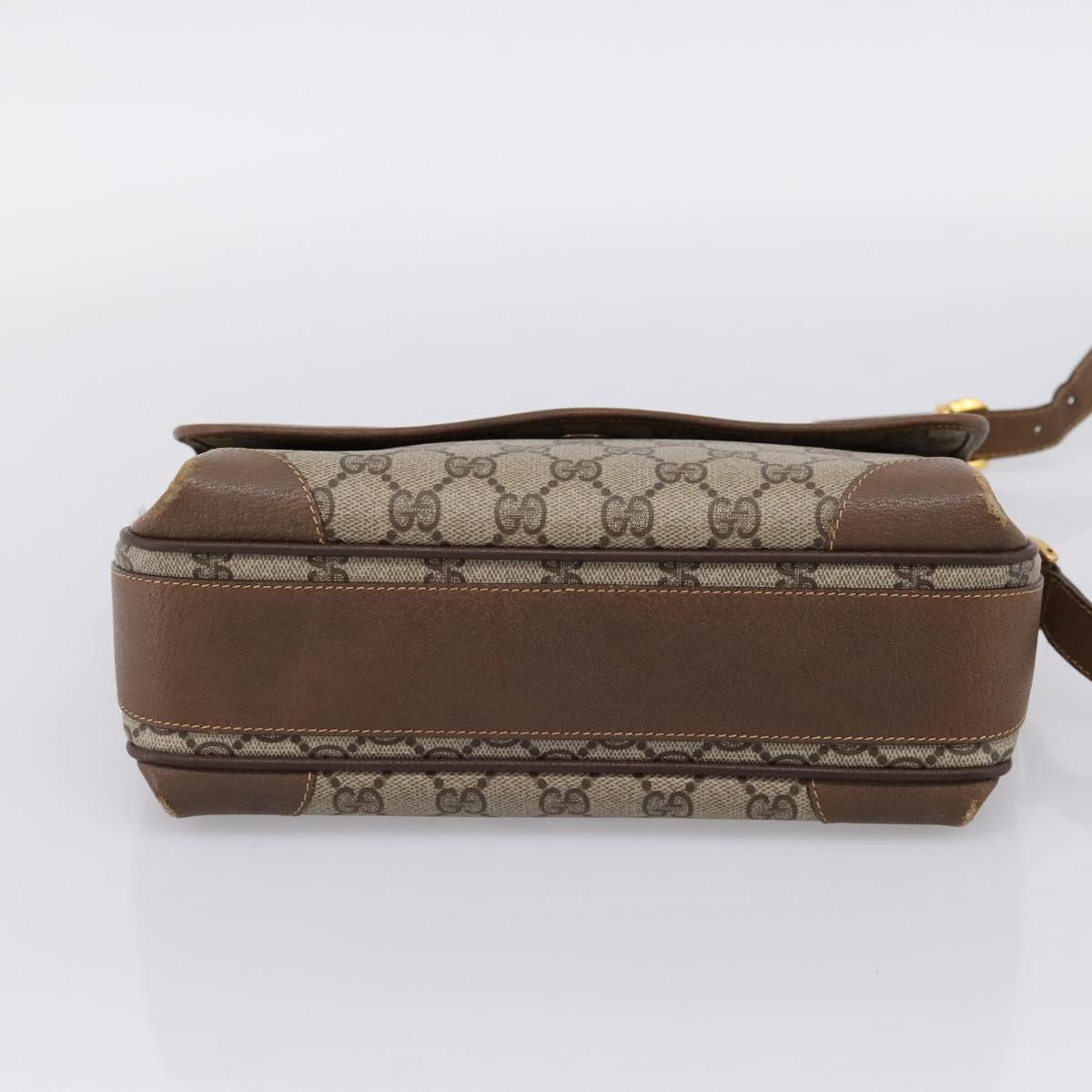 GUCCI GG Supreme Web Sherry Line Shoulder Bag PVC Beige 001 116 0844 Auth 203377