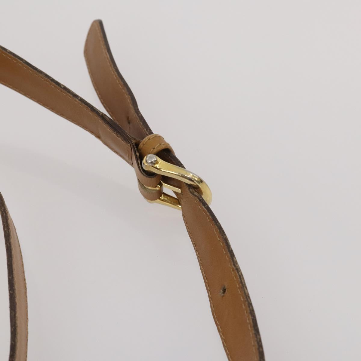 CELINE Macadam Canvas Shoulder Bag PVC Leather 3 Set Brown Beige Auth 203379