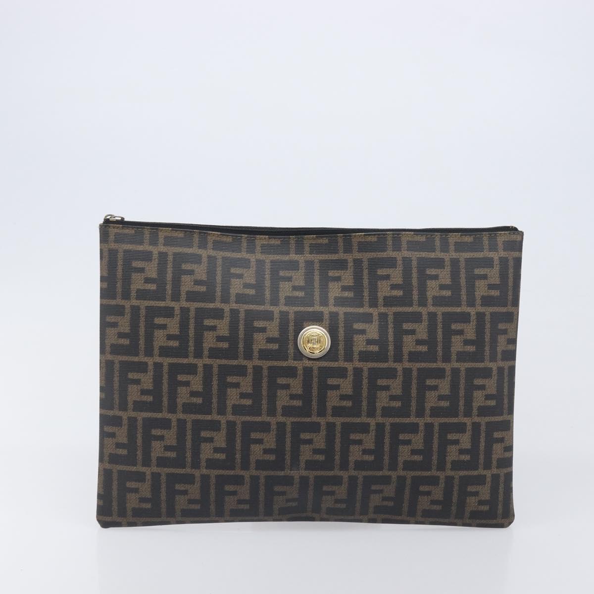 FENDI Zucchino Canvas Zucca Canvas Bag PVC Coated Canvas 3 Set Auth 203381