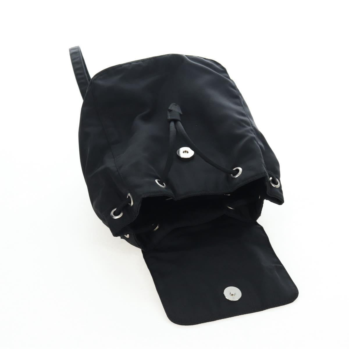 PRADA Backpack Nylon Black Silver Auth 203389A