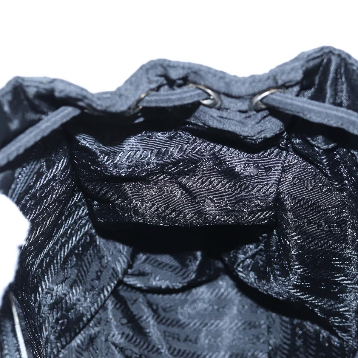 PRADA Backpack Nylon Black Silver Auth 203389A