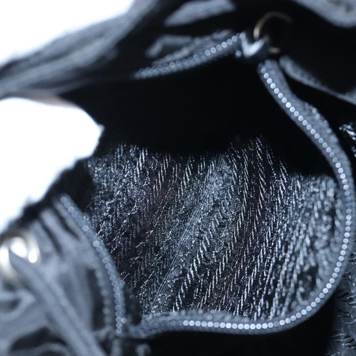 PRADA Backpack Nylon Black Silver Auth 203389A