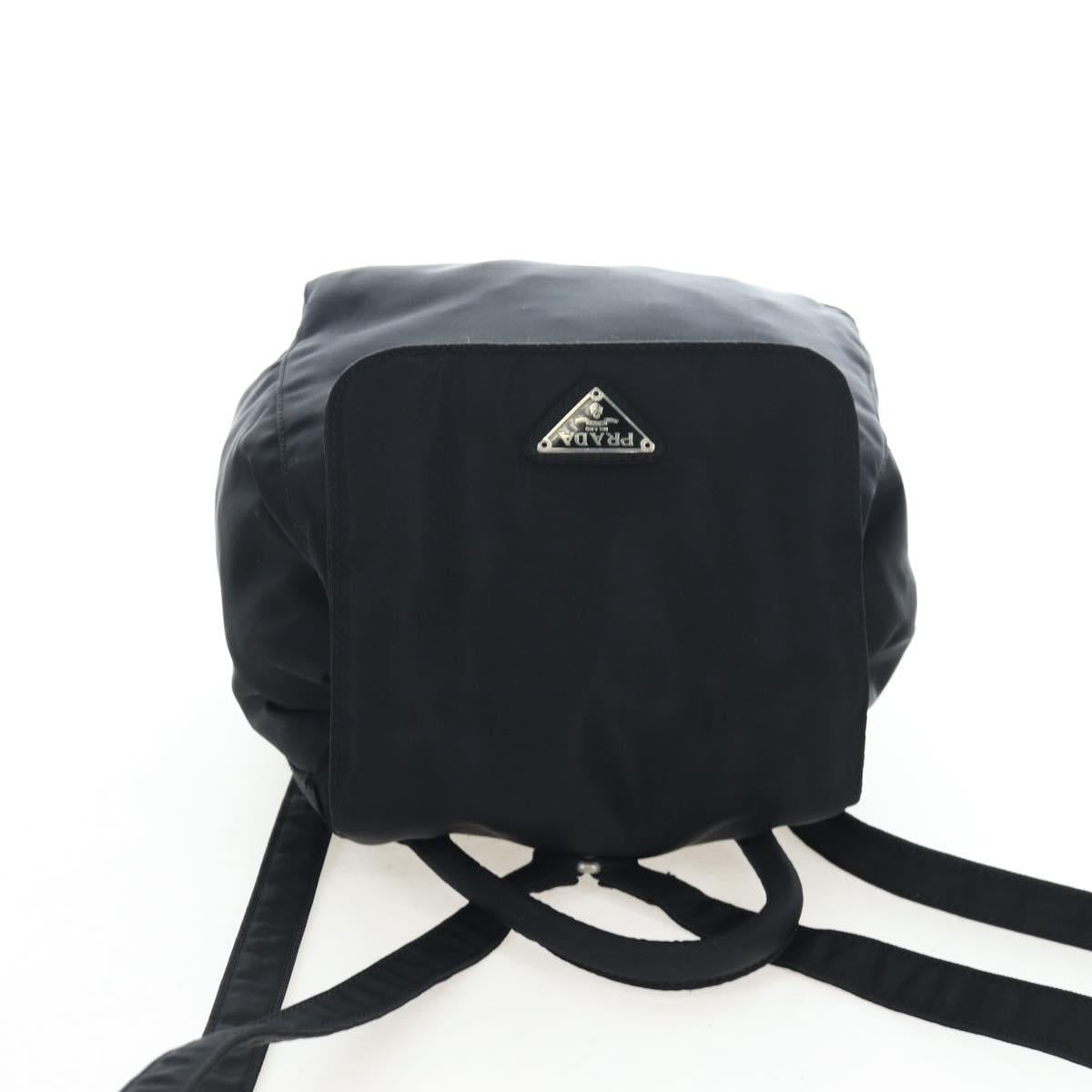 PRADA Backpack Nylon Black Silver Auth 203389A
