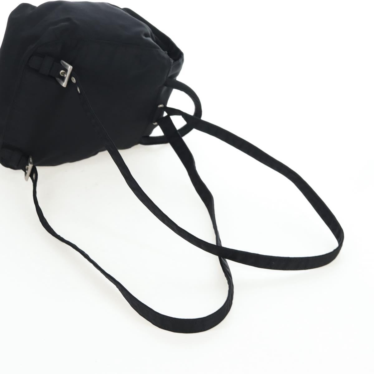 PRADA Backpack Nylon Black Silver Auth 203389A
