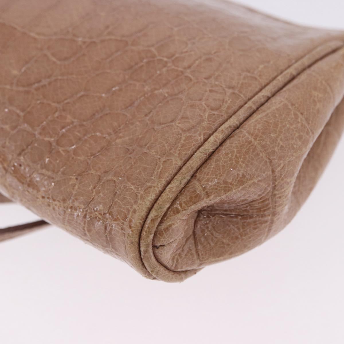 Miu Miu Clutch Bag Leather Beige Gold Auth 203407A