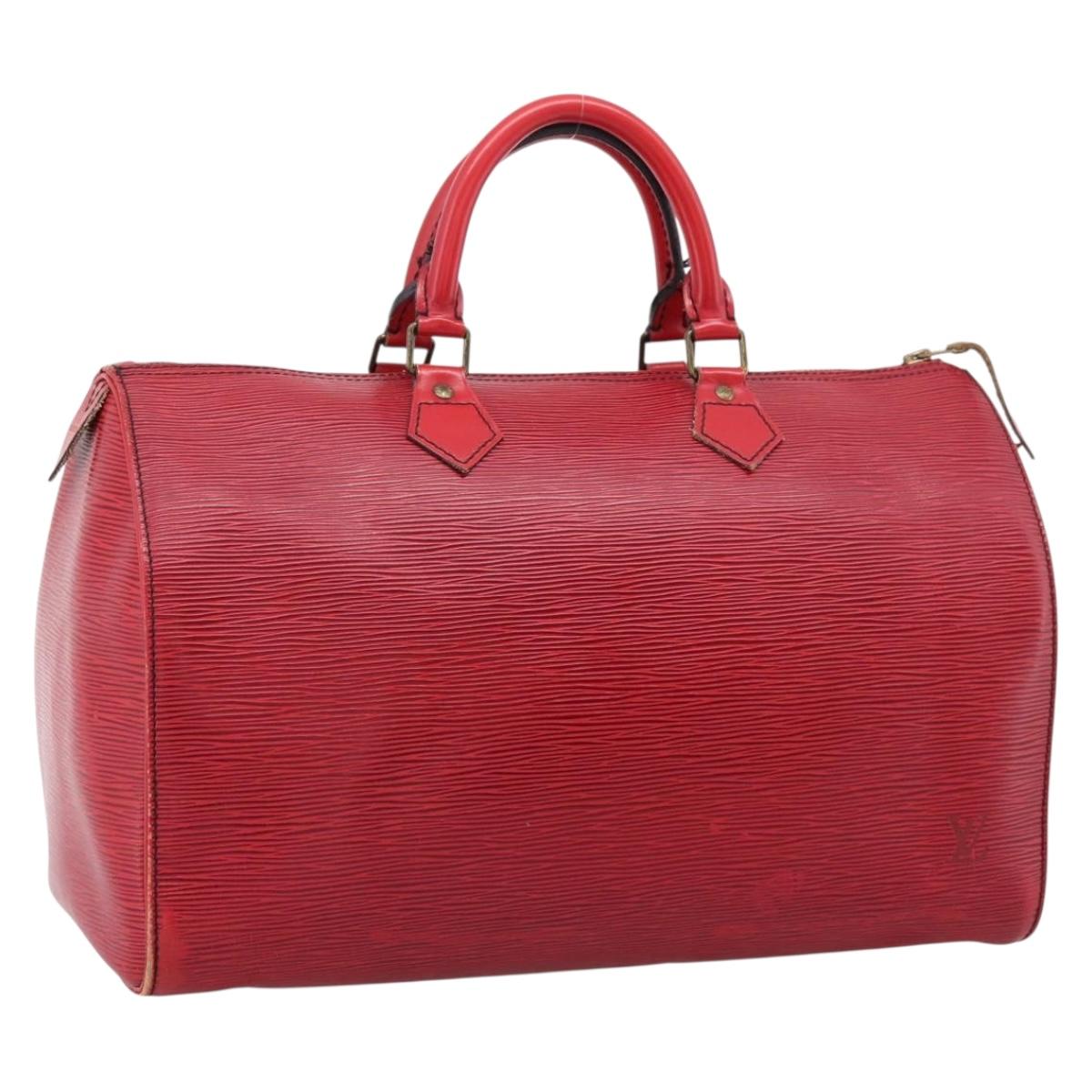 LOUIS VUITTON Epi Speedy 35 Hand Bag Castilian Red M42997 LV Auth 203411