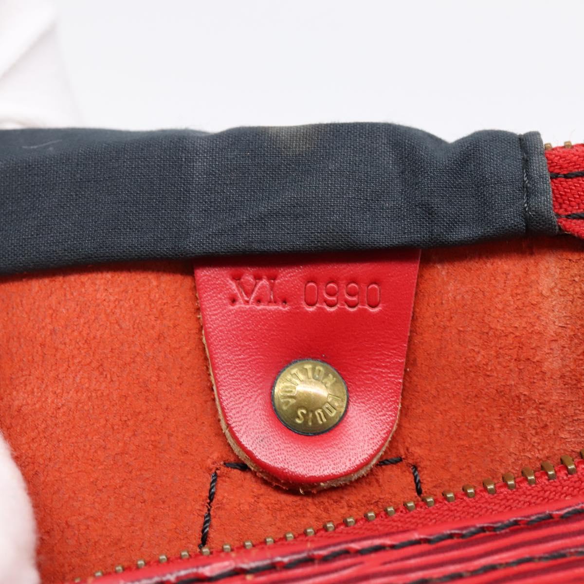 LOUIS VUITTON Epi Speedy 35 Hand Bag Castilian Red M42997 LV Auth 203411