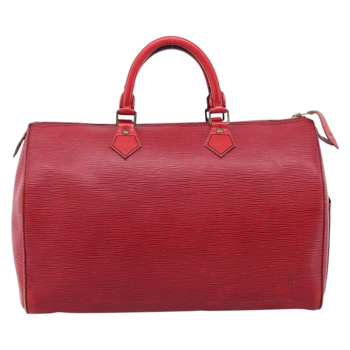 LOUIS VUITTON Epi Speedy 35 Hand Bag Castilian Red M42997 LV Auth 203411