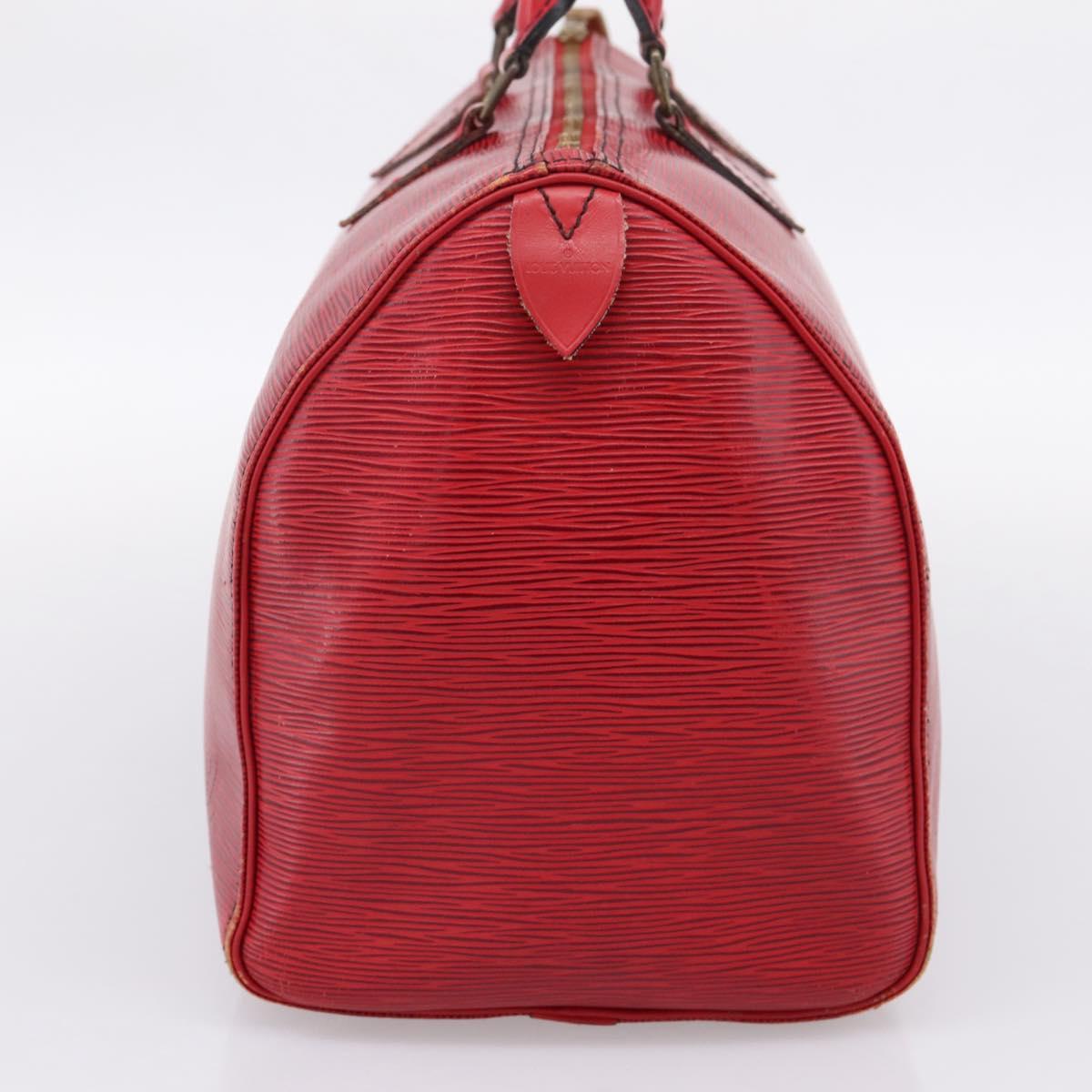 LOUIS VUITTON Epi Speedy 35 Hand Bag Castilian Red M42997 LV Auth 203411