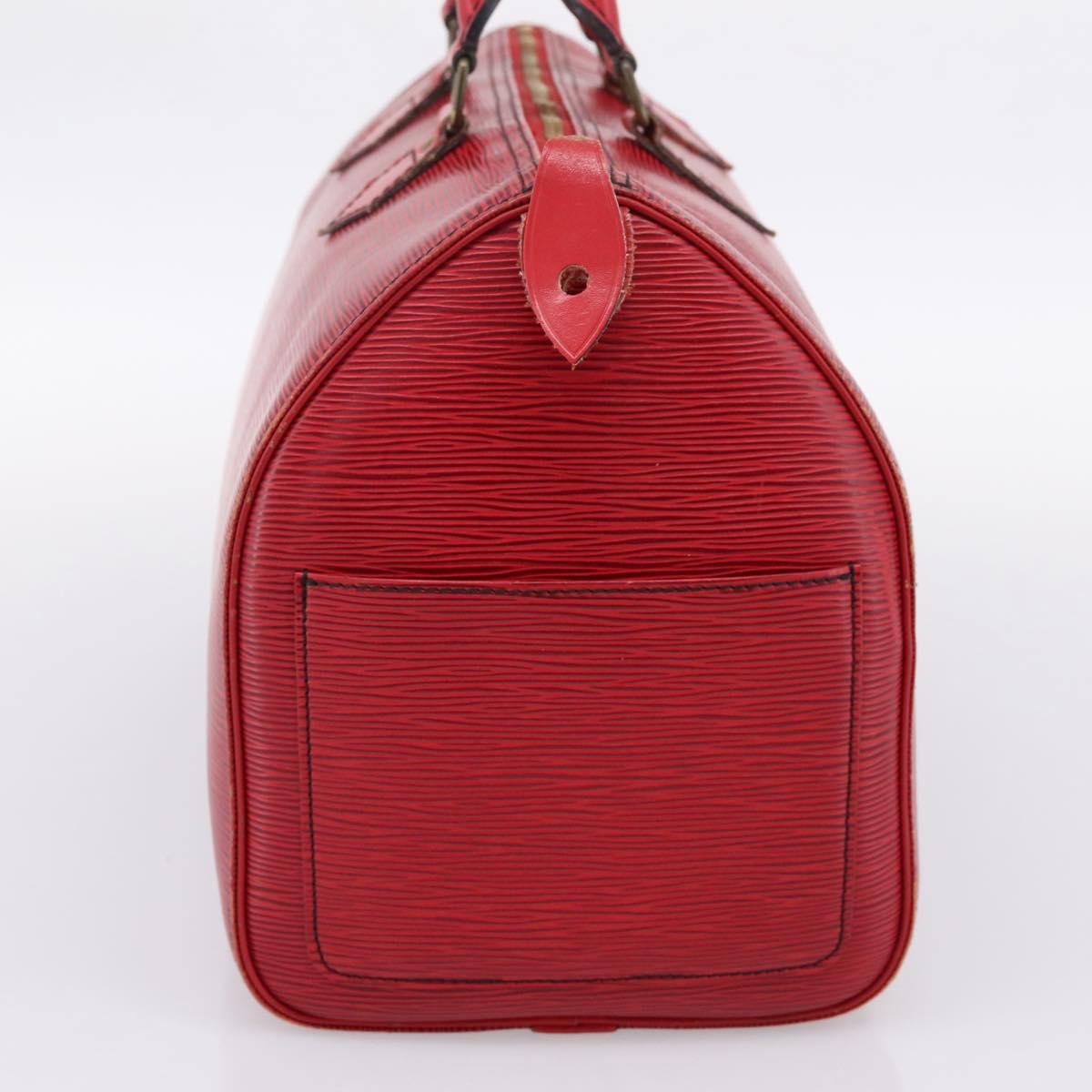 LOUIS VUITTON Epi Speedy 35 Hand Bag Castilian Red M42997 LV Auth 203411