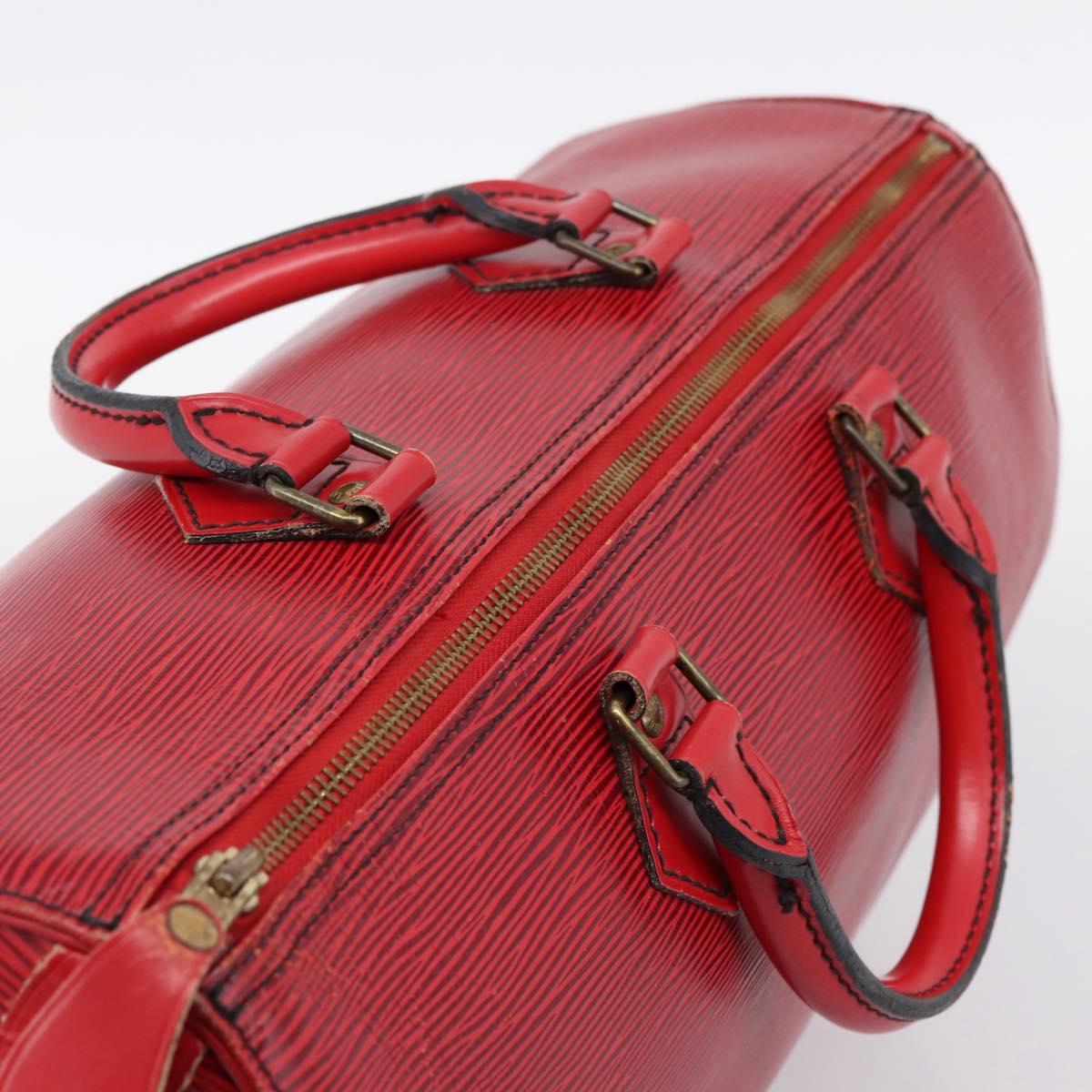 LOUIS VUITTON Epi Speedy 35 Hand Bag Castilian Red M42997 LV Auth 203411