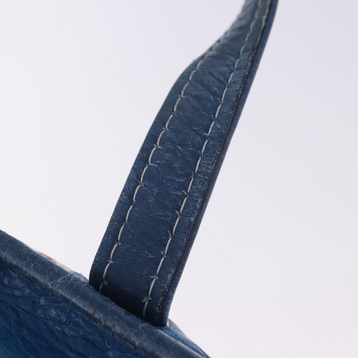BALENCIAGA Bazaar Shopper XS Hand Bag Leather 2way Blue 452458 Auth 203417
