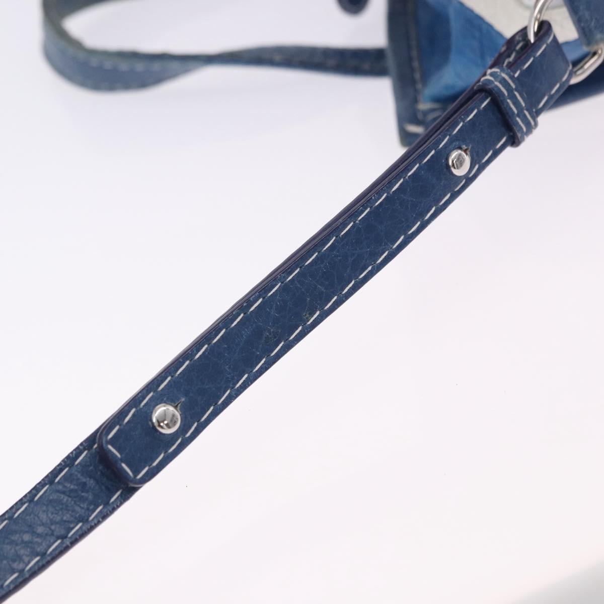 BALENCIAGA Bazaar Shopper XS Hand Bag Leather 2way Blue 452458 Auth 203417