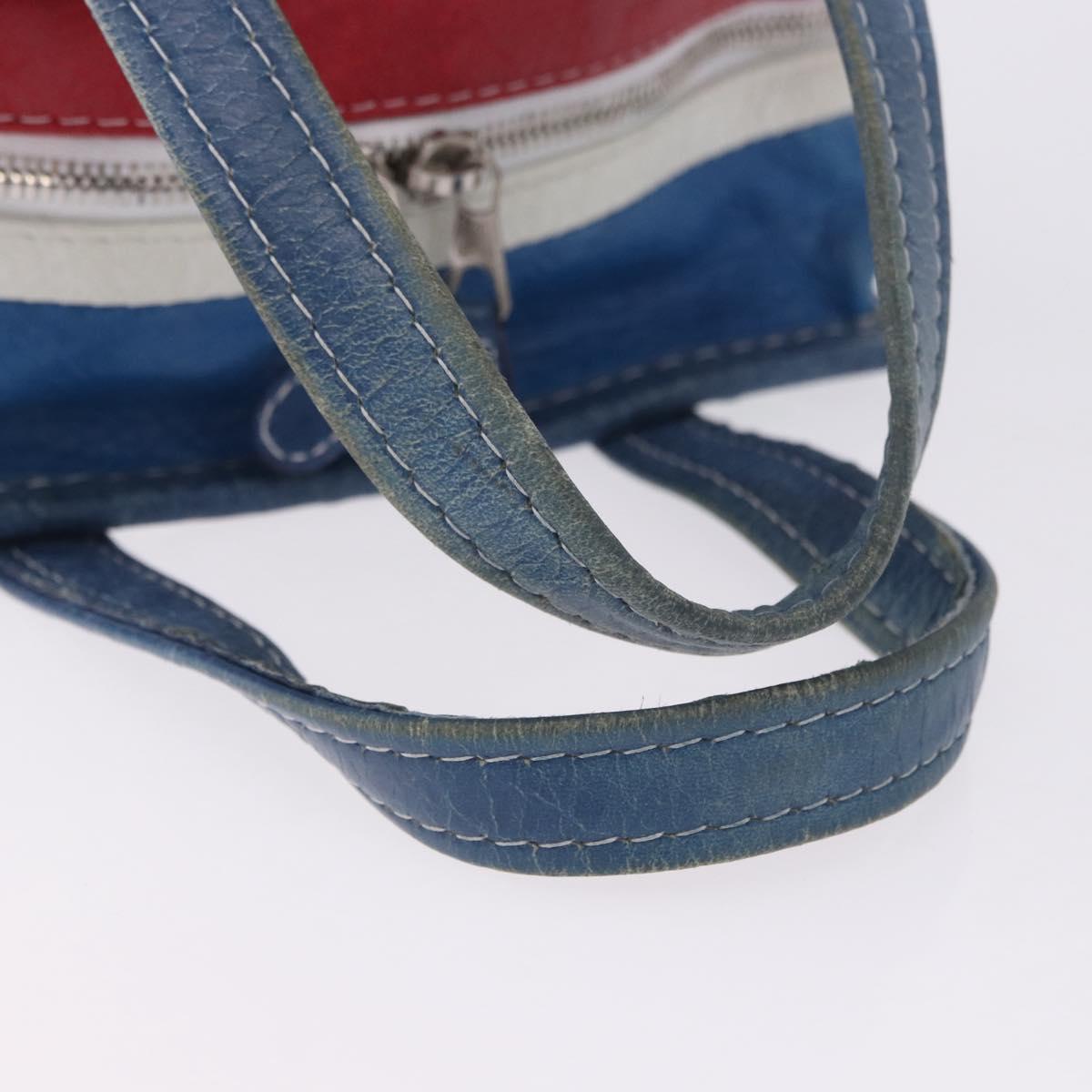 BALENCIAGA Bazaar Shopper XS Hand Bag Leather 2way Blue 452458 Auth 203417