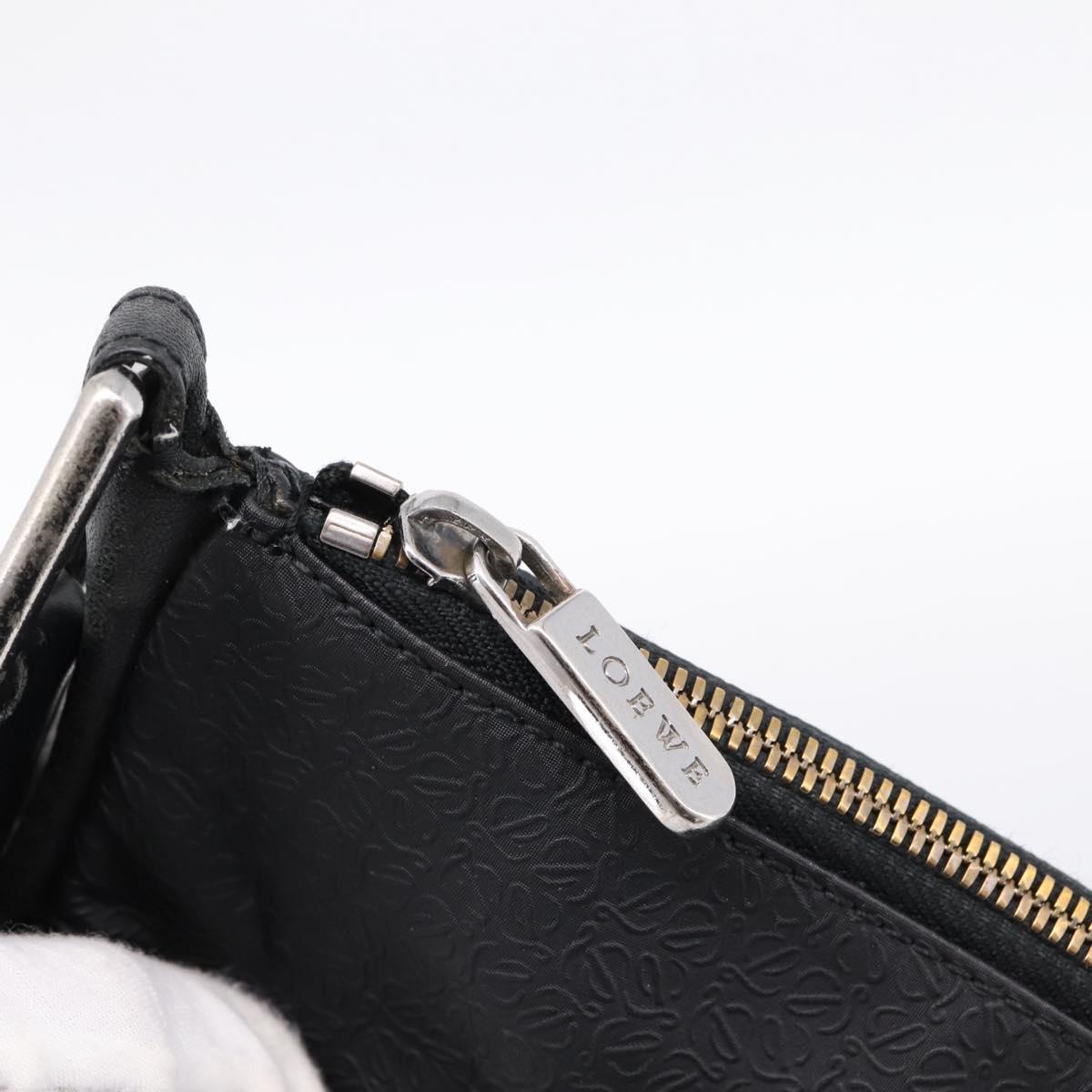 LOEWE Shoulder Bag PVC Canvas Black Silver Auth 203418