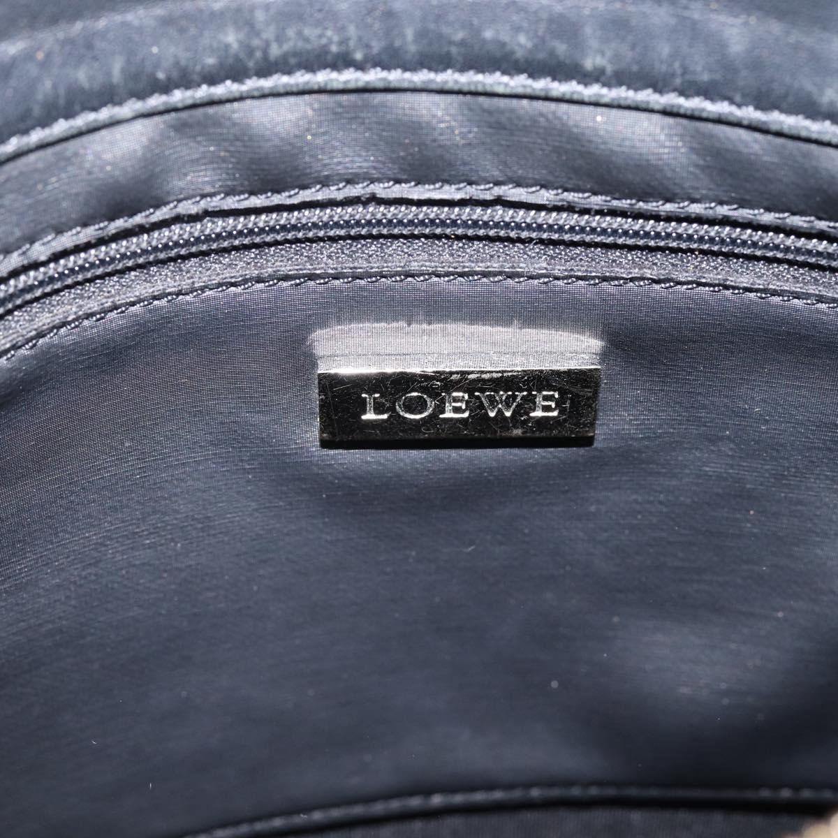 LOEWE Shoulder Bag PVC Canvas Black Silver Auth 203418