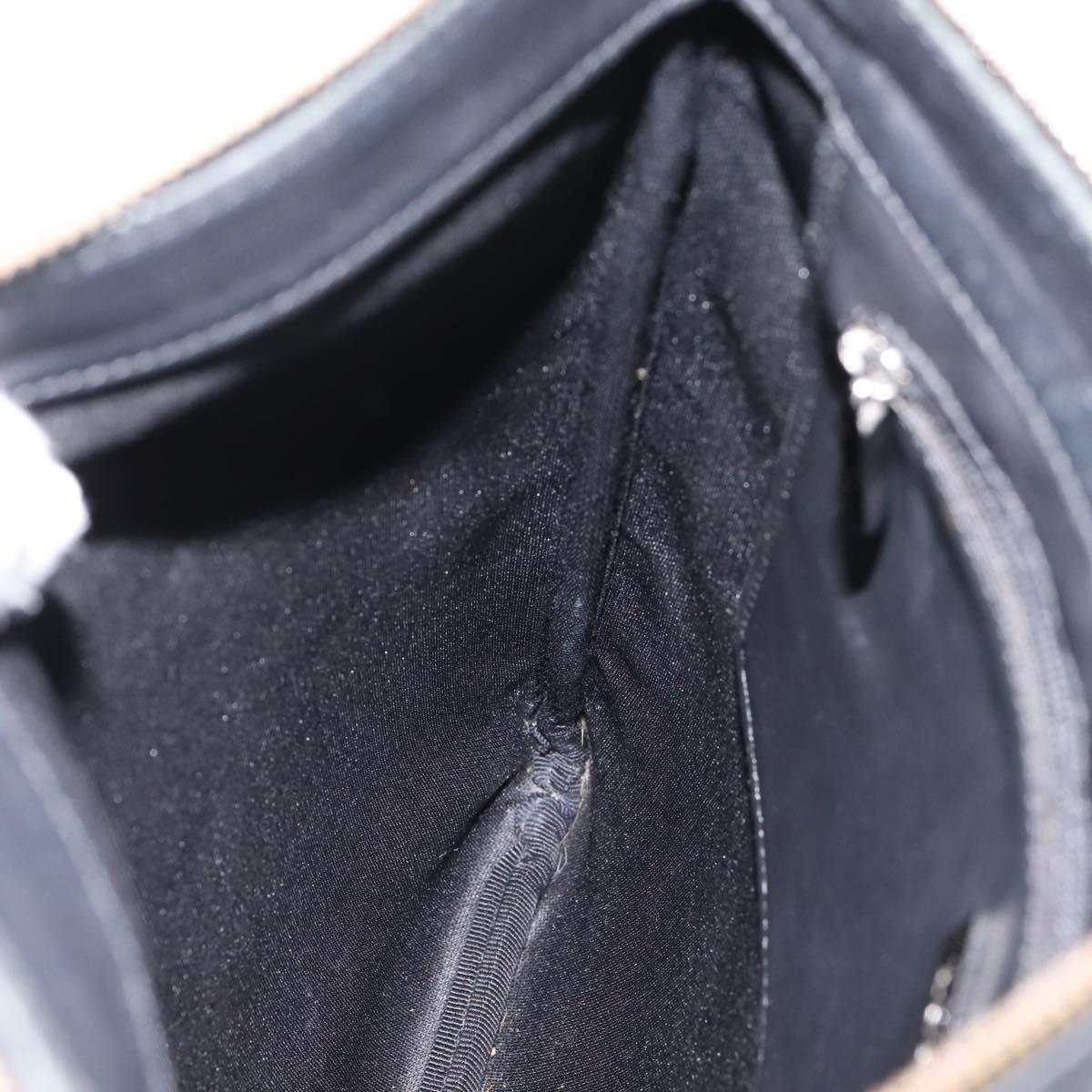 LOEWE Shoulder Bag PVC Canvas Black Silver Auth 203418