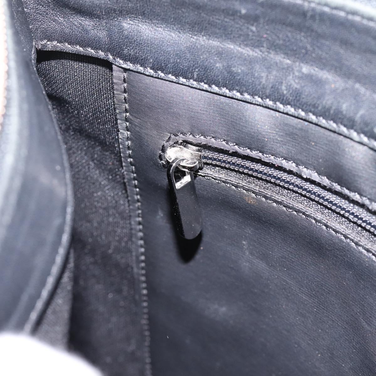 LOEWE Shoulder Bag PVC Canvas Black Silver Auth 203418