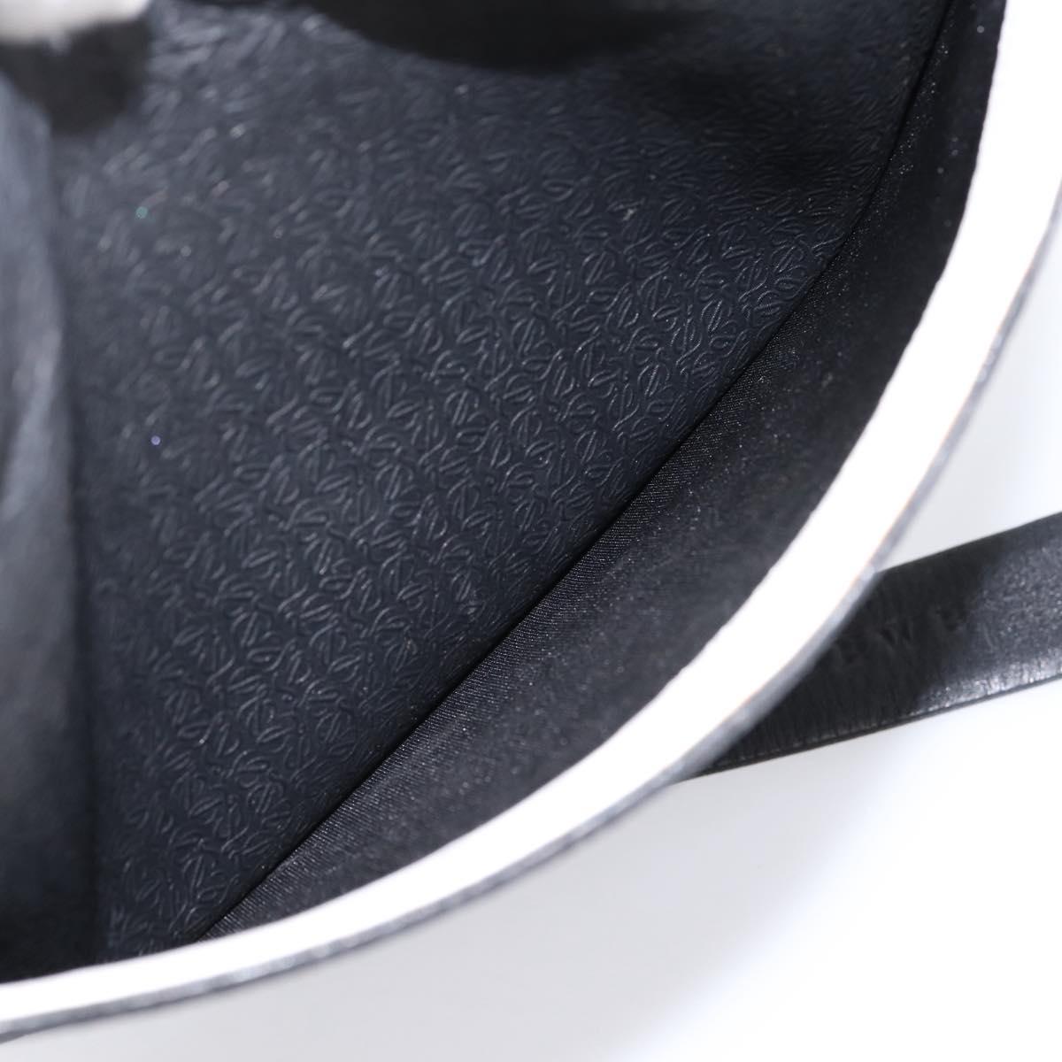 LOEWE Shoulder Bag PVC Canvas Black Silver Auth 203418