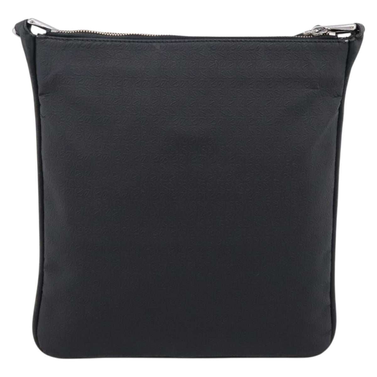LOEWE Shoulder Bag PVC Canvas Black Silver Auth 203418