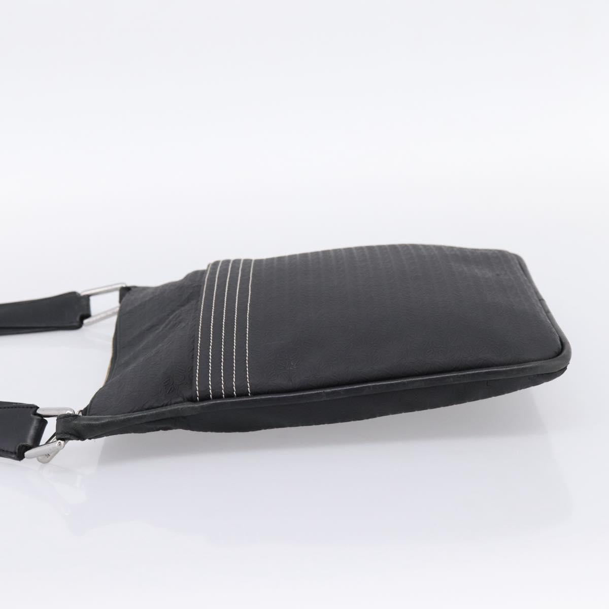 LOEWE Shoulder Bag PVC Canvas Black Silver Auth 203418