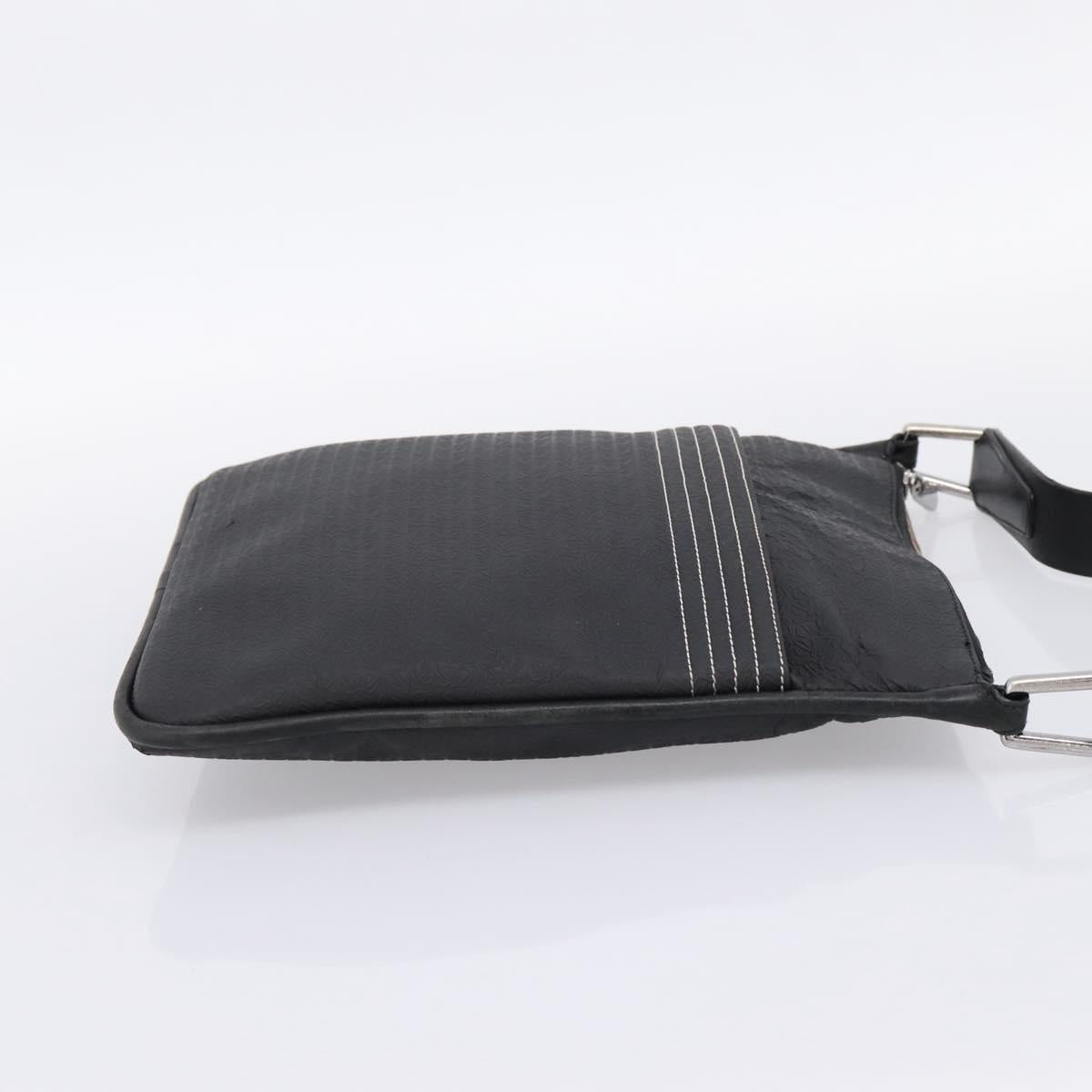 LOEWE Shoulder Bag PVC Canvas Black Silver Auth 203418