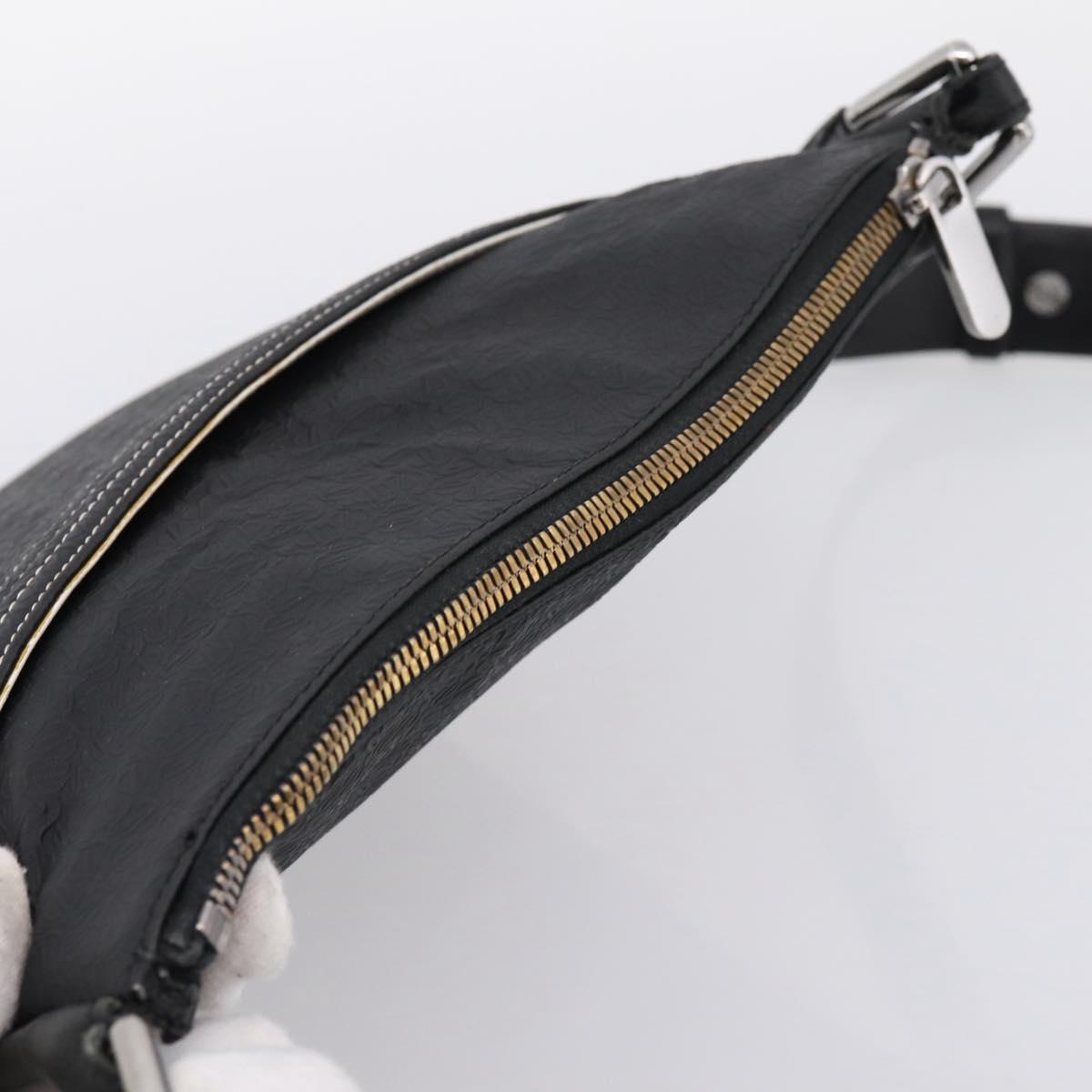 LOEWE Shoulder Bag PVC Canvas Black Silver Auth 203418
