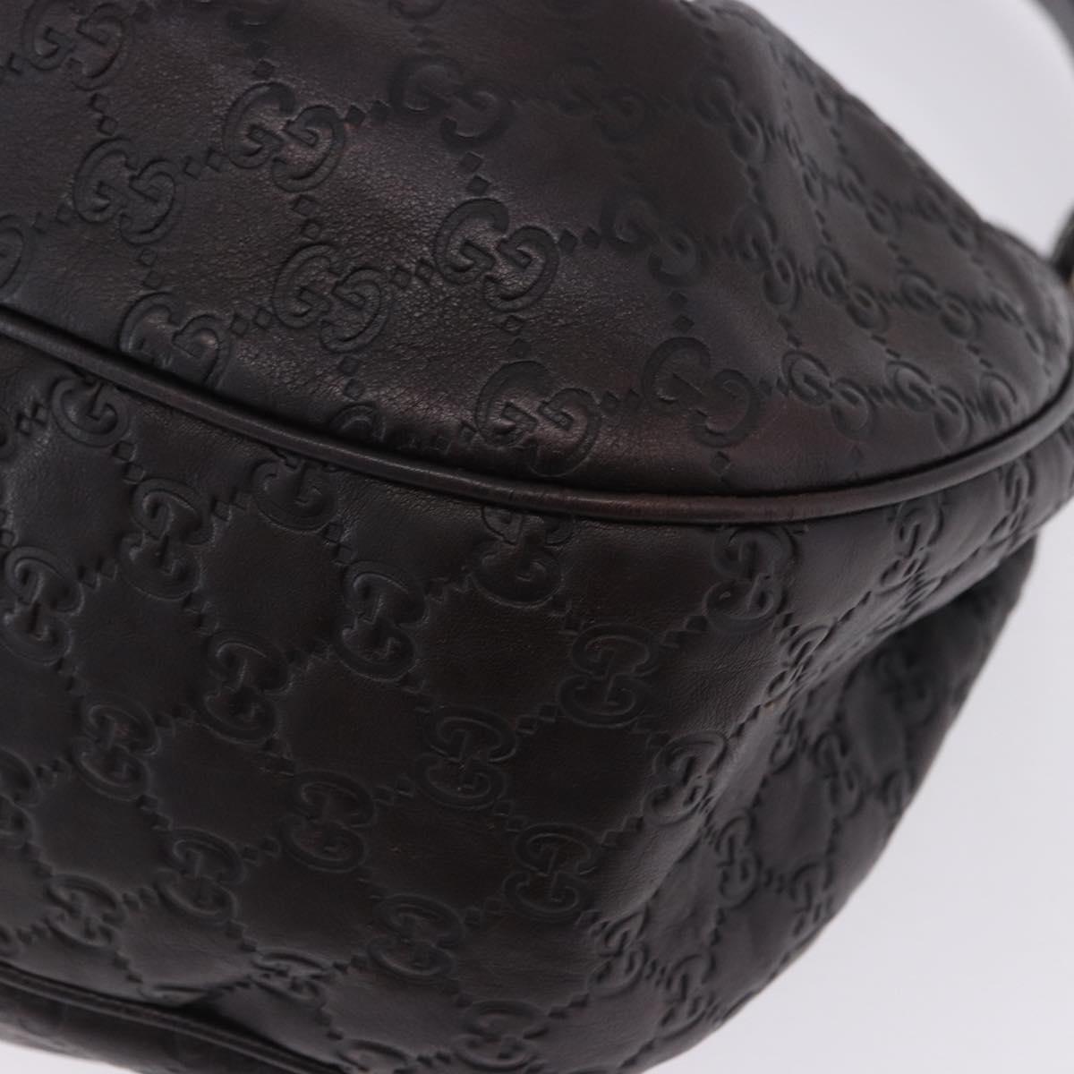 GUCCI GG Canvas Guccissima Sukey Bag Leather Dark Brown Gold 232955 Auth 203423V