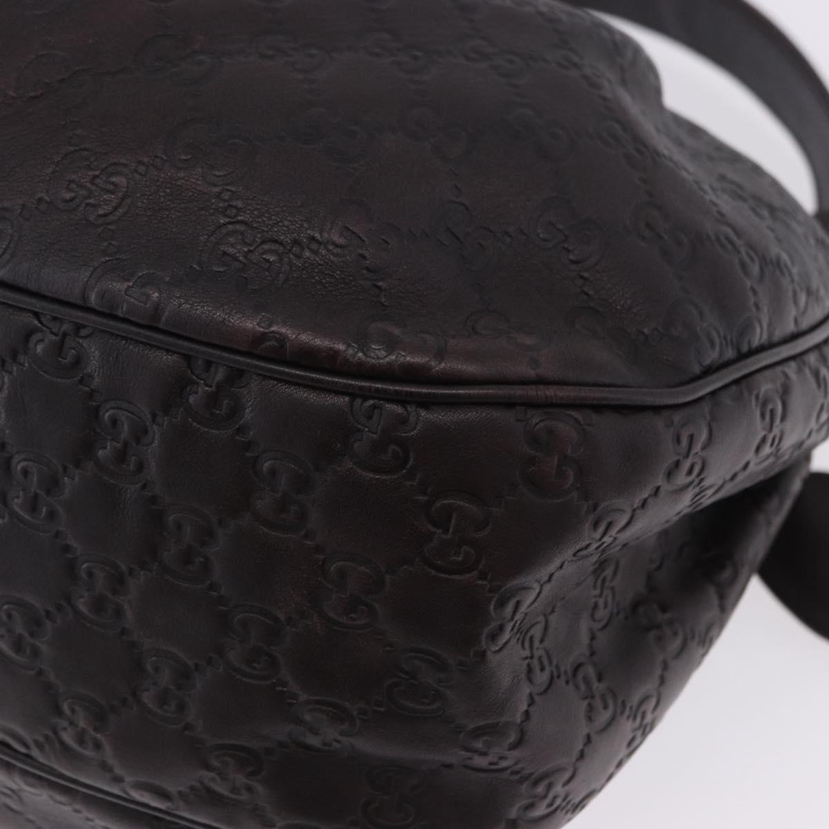 GUCCI GG Canvas Guccissima Sukey Bag Leather Dark Brown Gold 232955 Auth 203423V