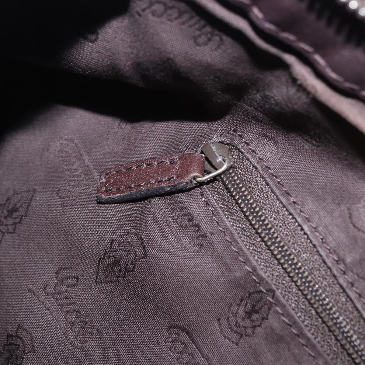 GUCCI GG Canvas Guccissima Sukey Bag Leather Dark Brown Gold 232955 Auth 203423V