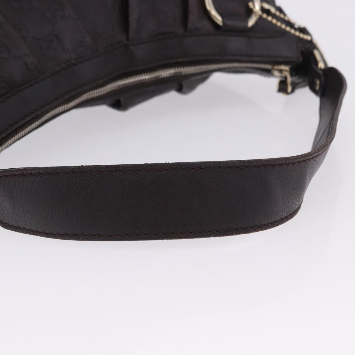 GUCCI GG Canvas Guccissima Sukey Bag Leather Dark Brown Gold 232955 Auth 203423V
