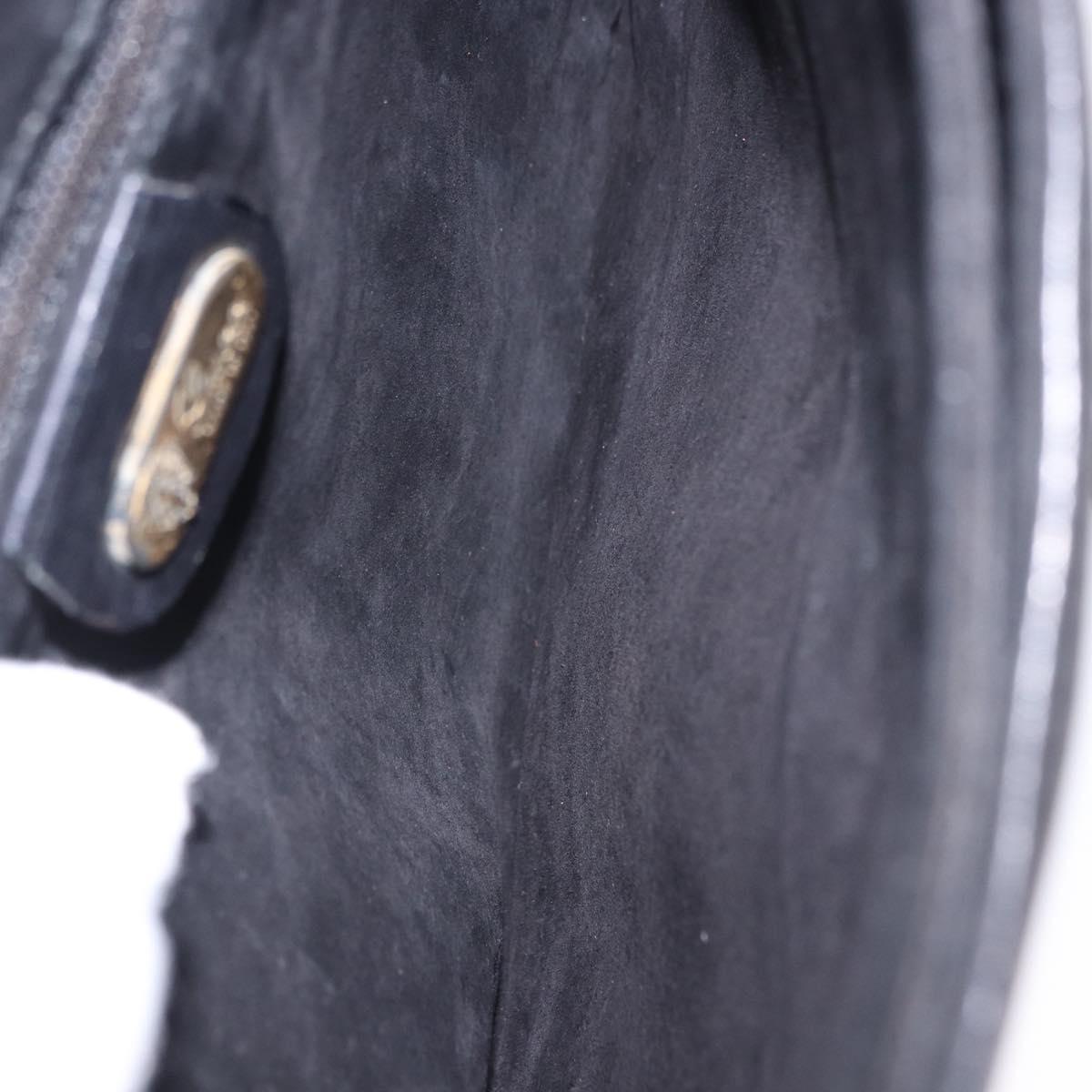GUCCI Shoulder Bag Leather Black Gold 007 49 5548 Auth 203424