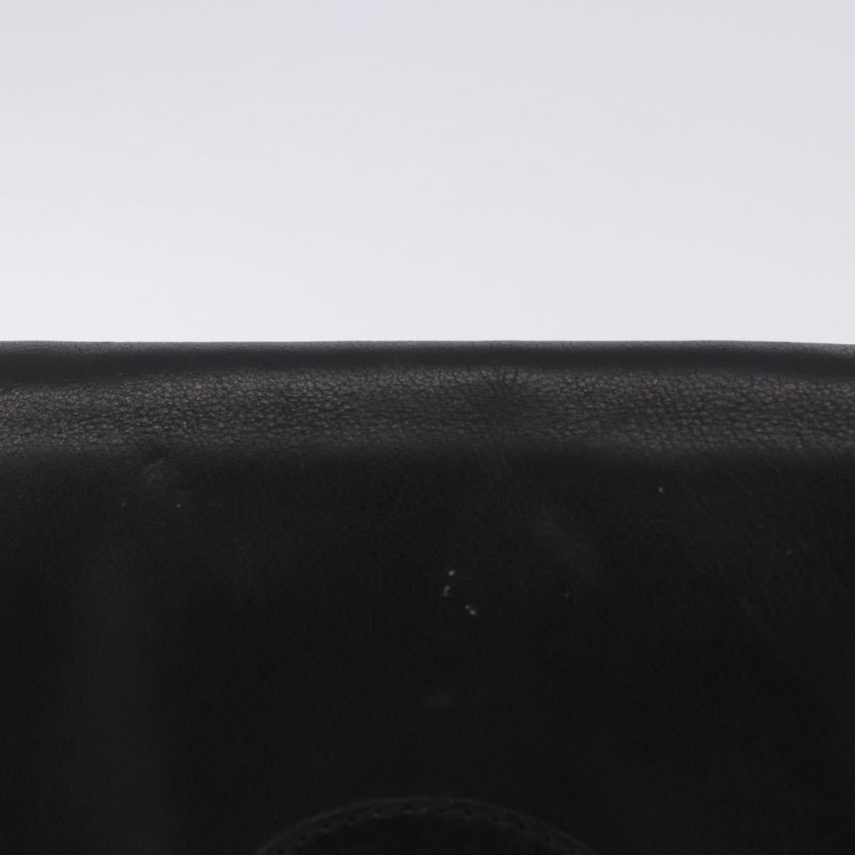 GUCCI Shoulder Bag Leather Black Gold 007 49 5548 Auth 203424