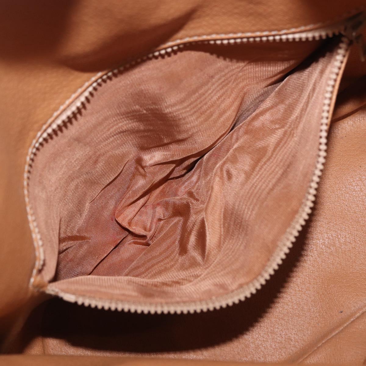 CELINE Macadam Canvas Shoulder Bag PVC Leather Brown Gold Auth 203425