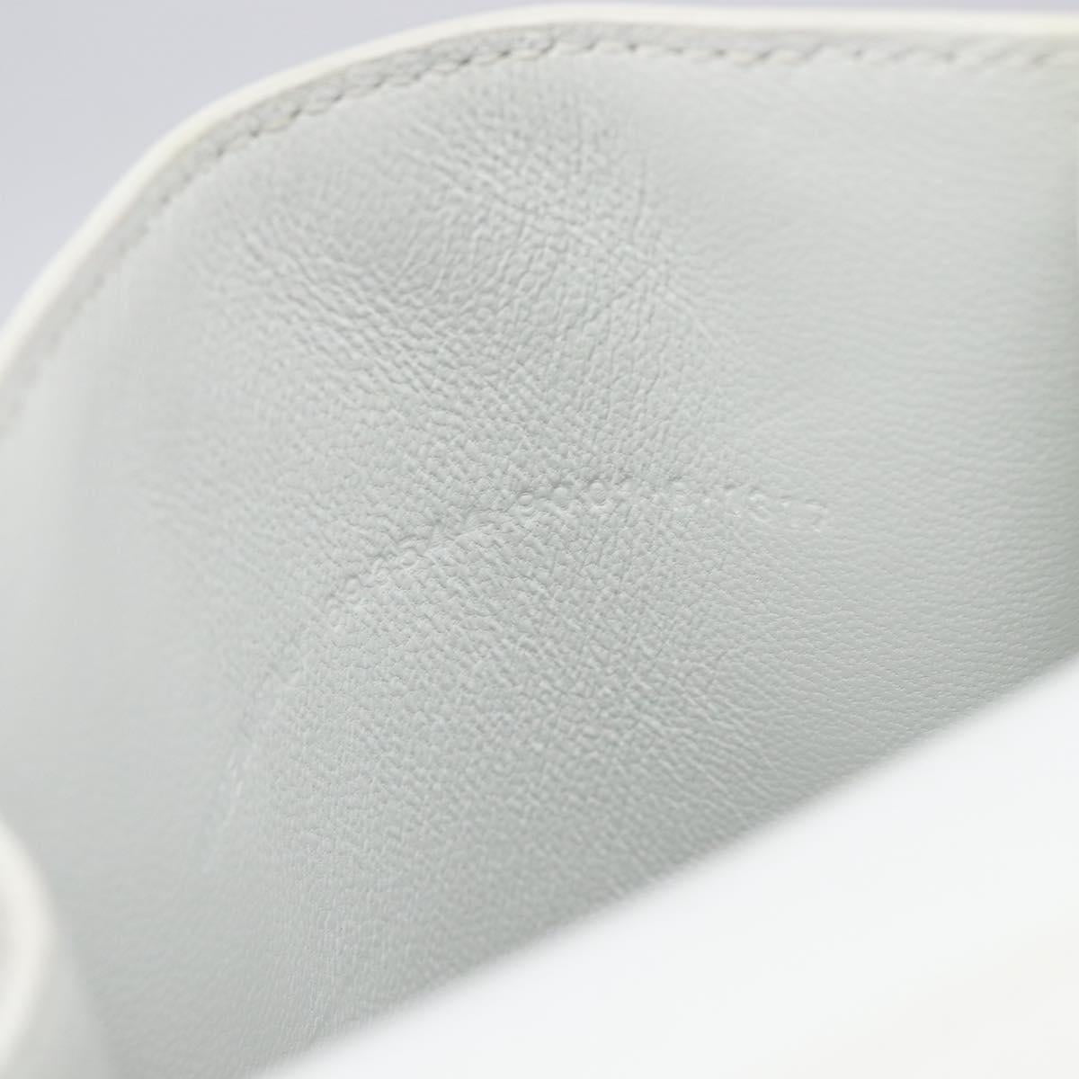 BALENCIAGA Car Phone Holder Bag Leather White Silver 693544 Auth 203426V