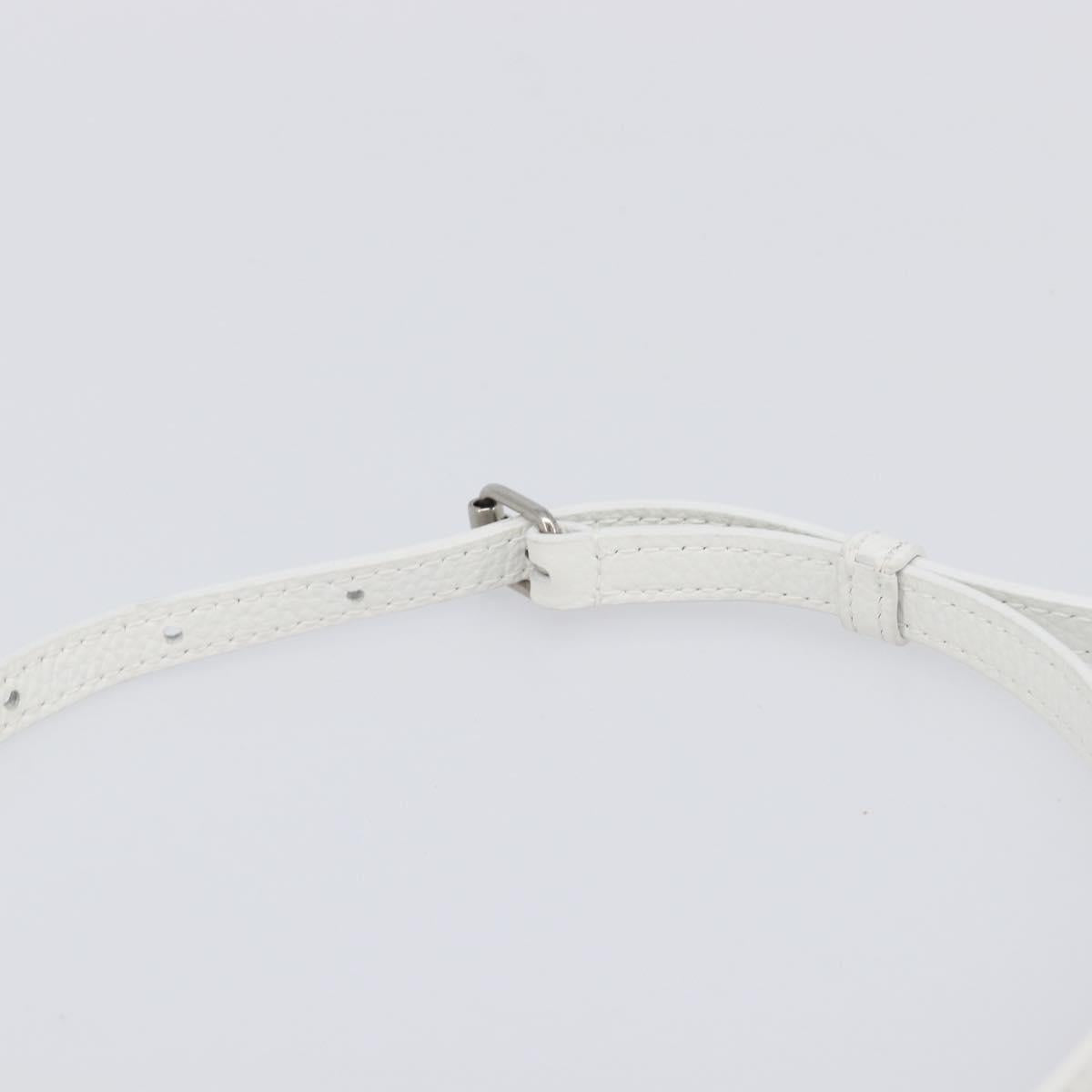 BALENCIAGA Car Phone Holder Bag Leather White Silver 693544 Auth 203426V