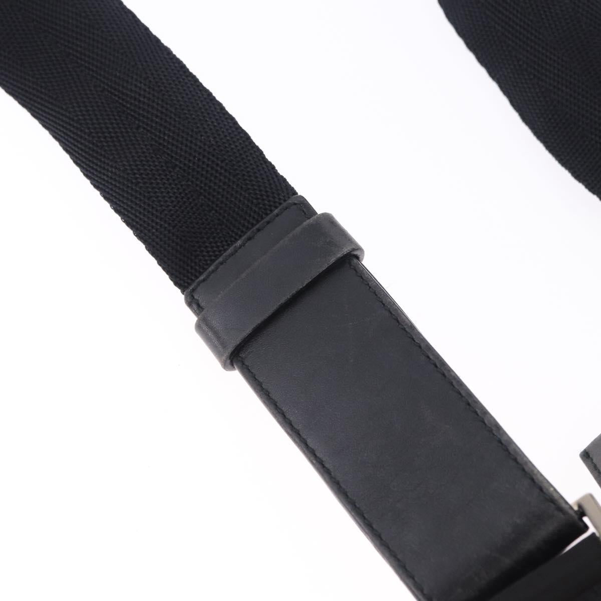 PRADA Shoulder Bag Nylon Black Silver Auth 203431