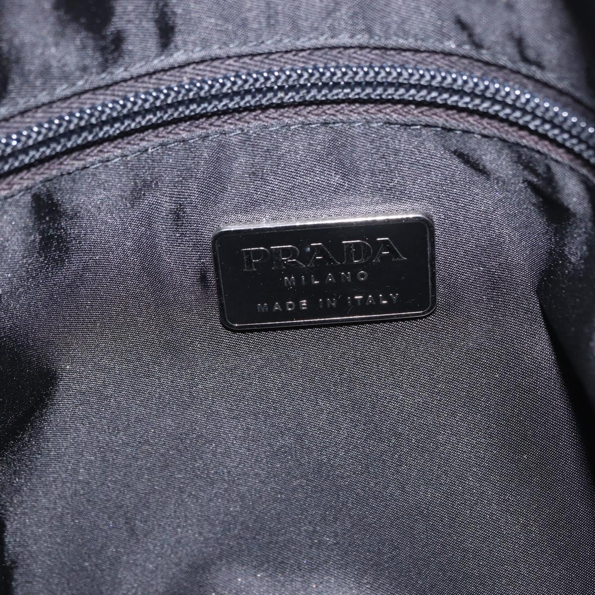 PRADA Shoulder Bag Nylon Black Silver Auth 203431