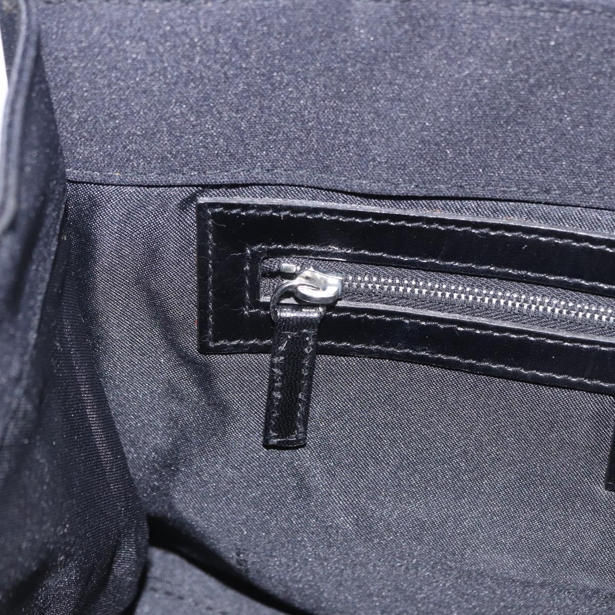 FENDI Mamma Baguette Tote Bag Cotton Jersey Black Silver Auth 203432V