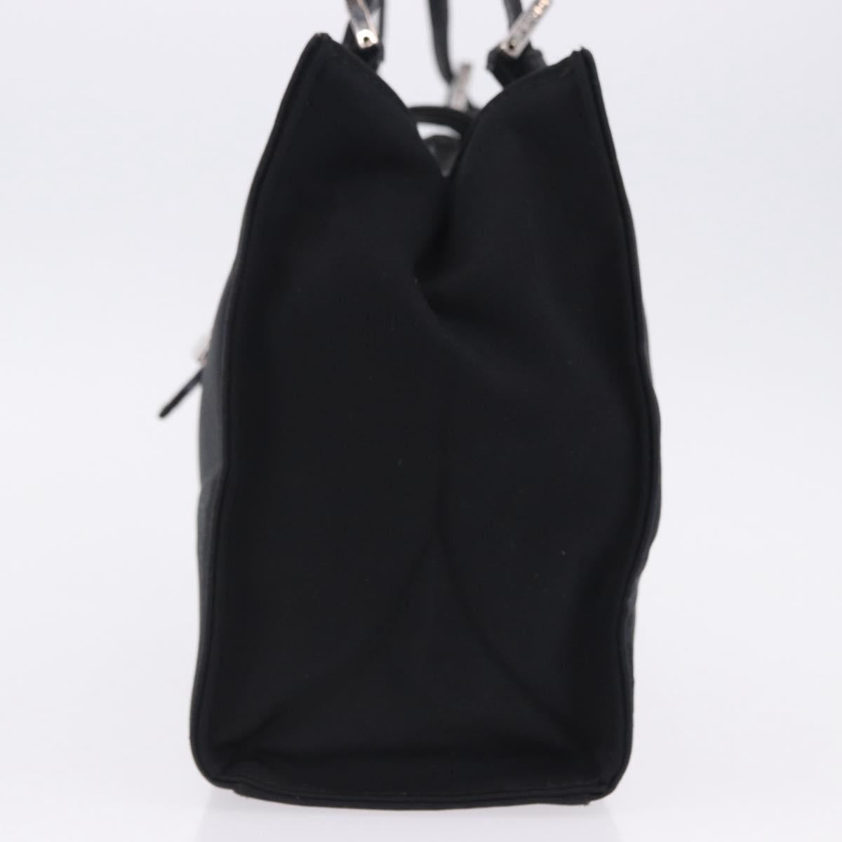 FENDI Mamma Baguette Tote Bag Cotton Jersey Black Silver Auth 203432V