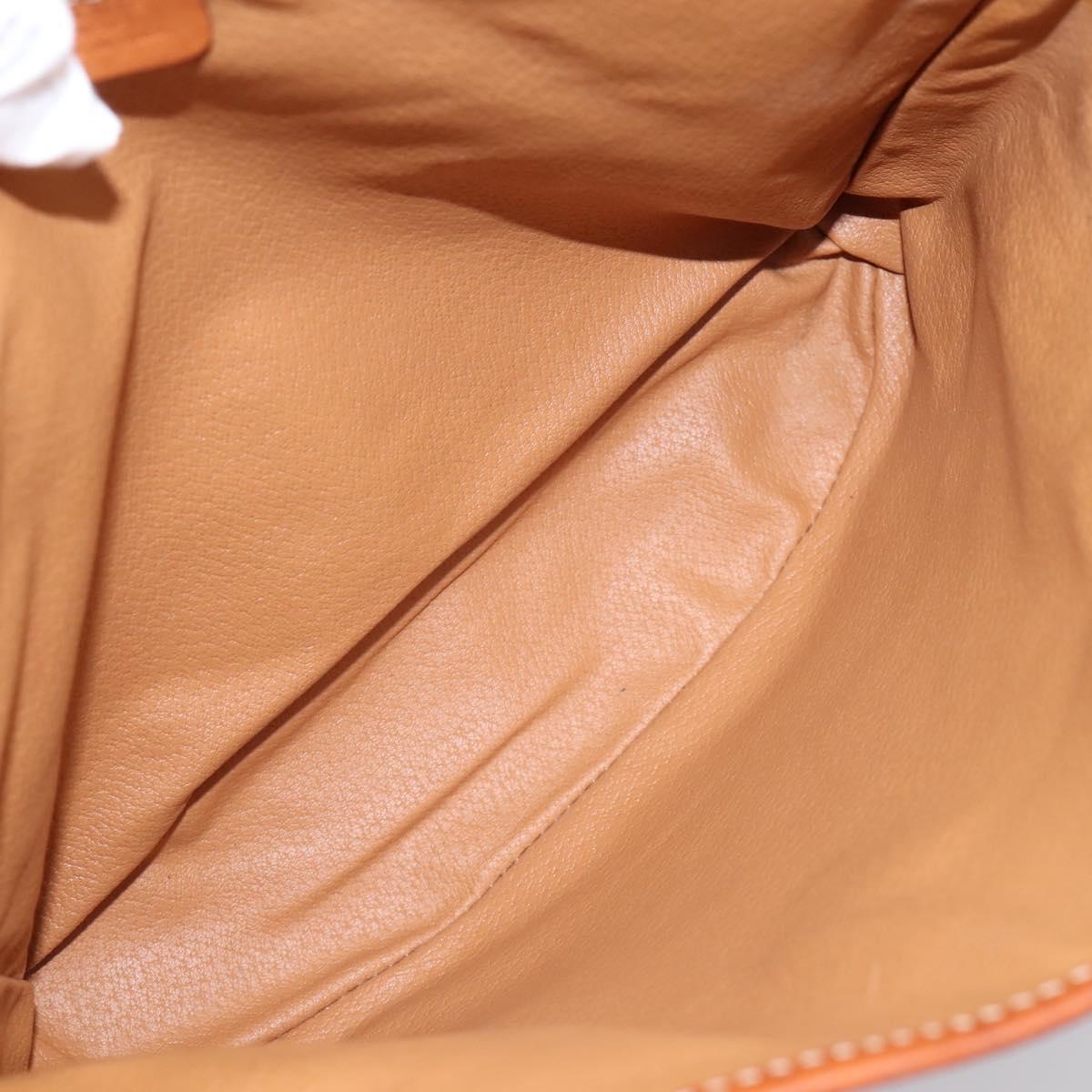 CELINE Macadam Canvas Tote Bag PVC Leather Brown Gold Auth 203435A