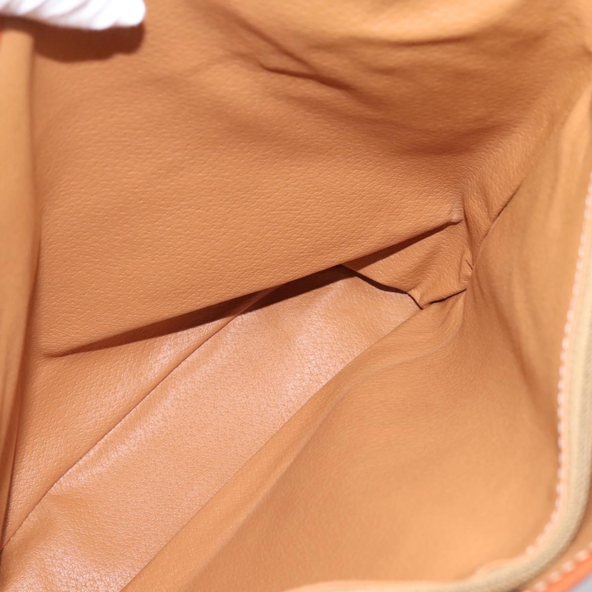CELINE Macadam Canvas Tote Bag PVC Leather Brown Gold Auth 203435A