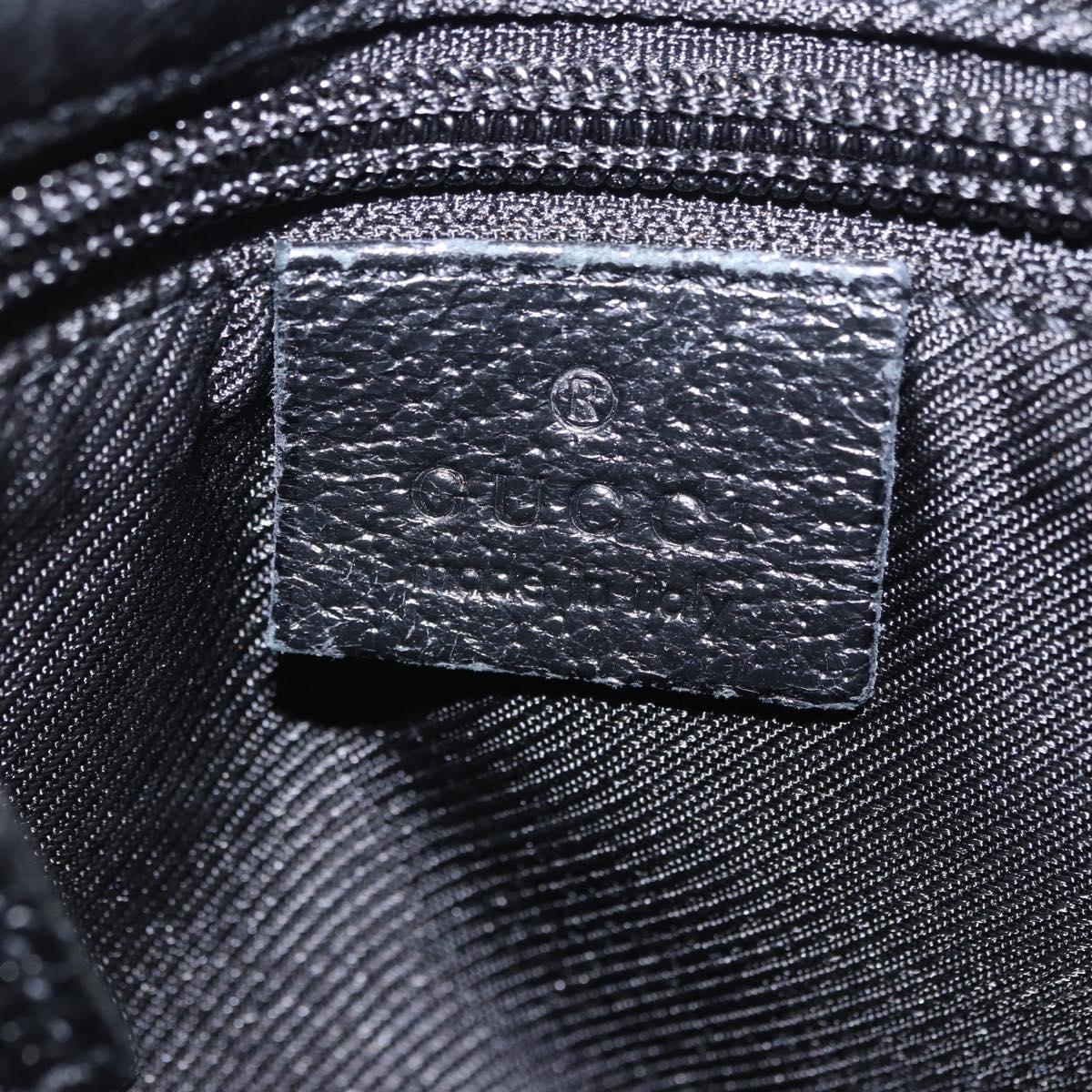 GUCCI GG Canvas Shoulder Bag Black Silver 03136 Auth 203437A
