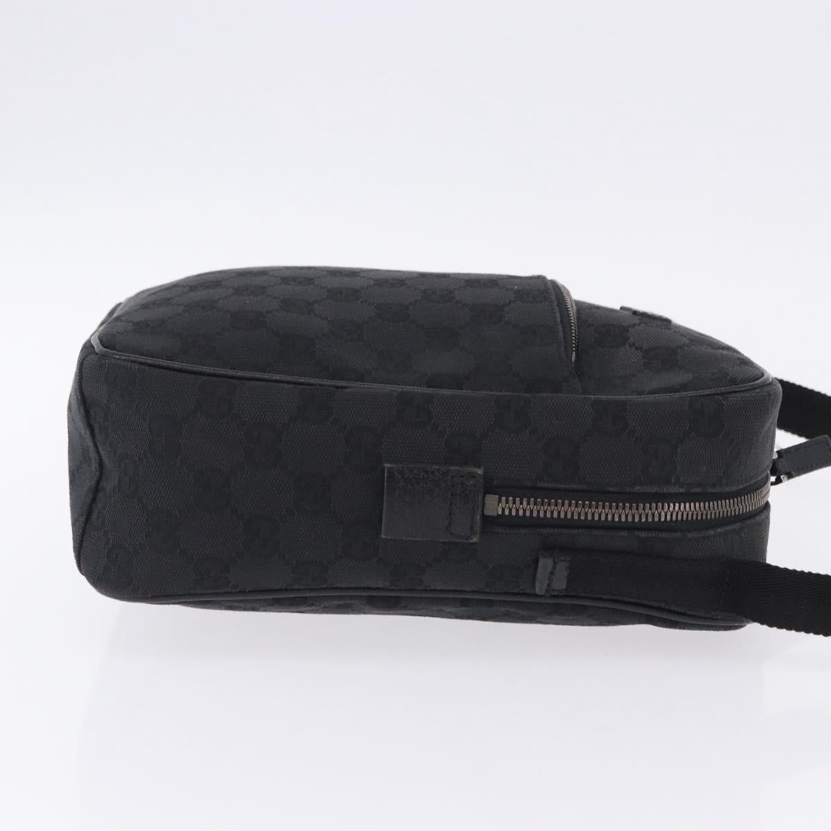 GUCCI GG Canvas Shoulder Bag Black Silver 03136 Auth 203437A