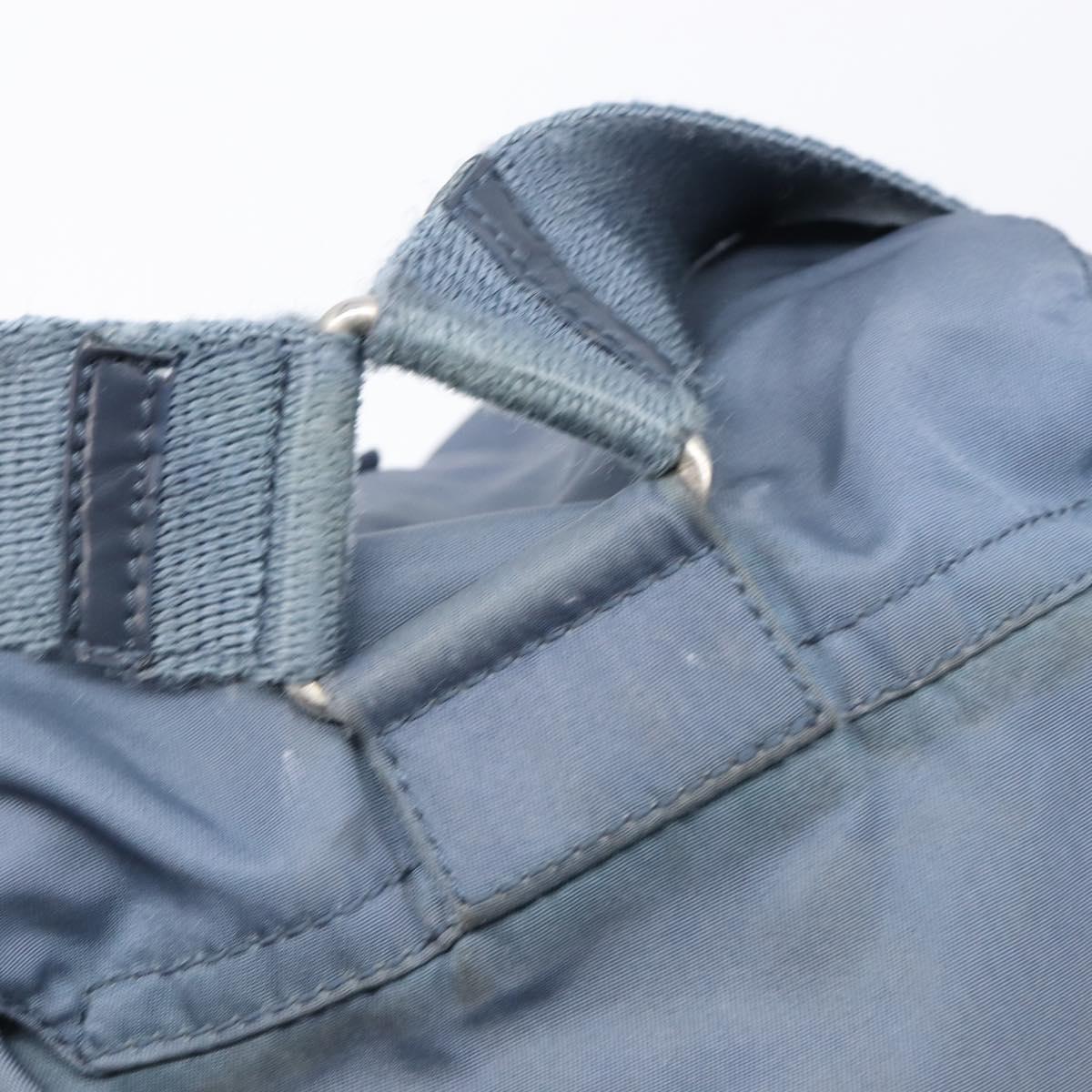 PRADA Backpack Nylon Light Blue Silver Auth 203438