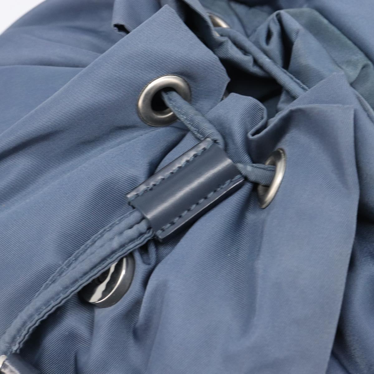 PRADA Backpack Nylon Light Blue Silver Auth 203438